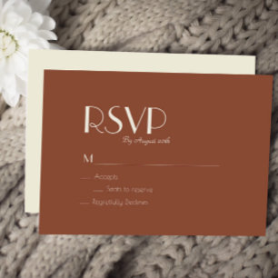 Autumn Boho Deko   Rust Wedding RSVP Card Karte