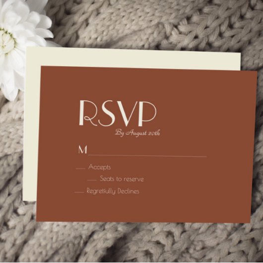 Autumn Boho Deko | Rust Wedding RSVP Card Karte