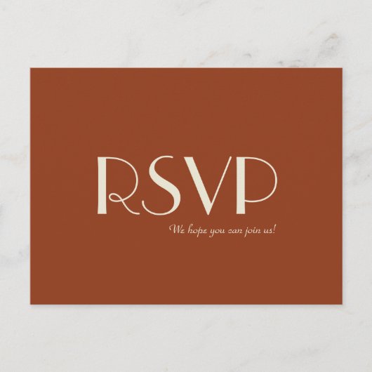 Autumn Boho Deko | Rust Wedding RSVP Einladungspostkarte (Vorderseite)