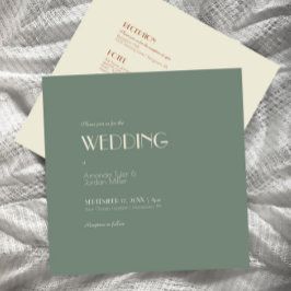 Autumn Boho Deko Sage Green Square bei einer Hochz Einladung