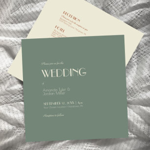 Autumn Boho Deko Sage Green Square bei einer Hochz Einladung