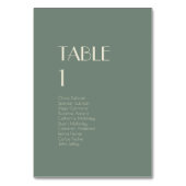 Autumn Boho Deko | Sage Green Tischnummer Gäste (Rückseite)