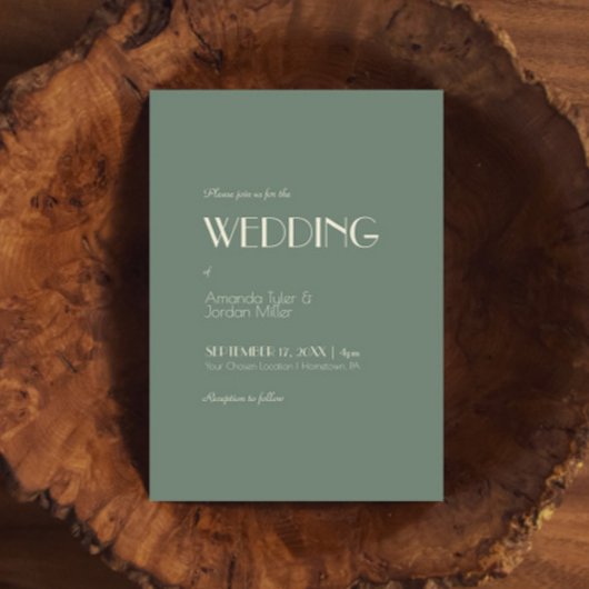 Autumn Boho Deko | Sage Green Wedding Einladung