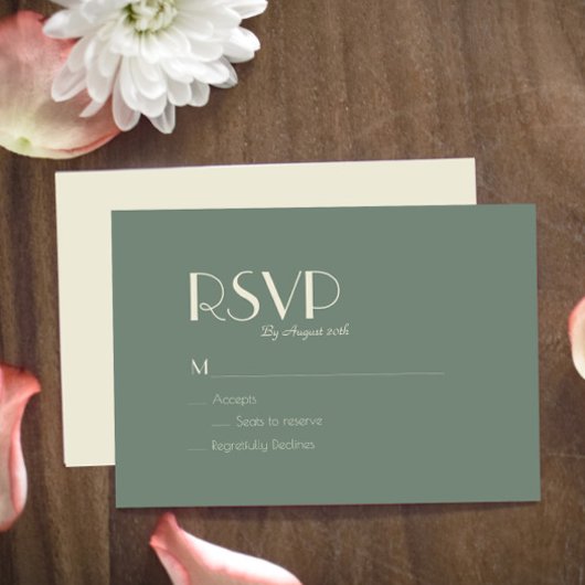 Autumn Boho Deko | Sage Green Wedding Meal Choice RSVP Karte
