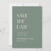 Autumn Boho Deko | Sage Green Wedding Save The Date (Vorderseite)
