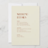 Autumn Boho Deko | Terracotta Bachelorette Wochene Einladung (Rückseite)