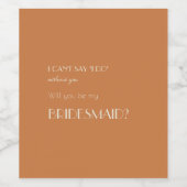 Autumn Boho Deko | Terracotta Bridesmaid Vorschlag Weinetikett (Einzelnes Label)