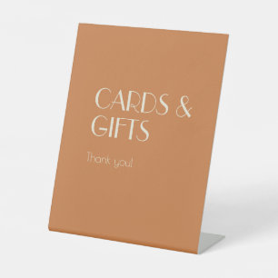 Autumn Boho Deko Terracotta Cards und Geschenke Sockelschild