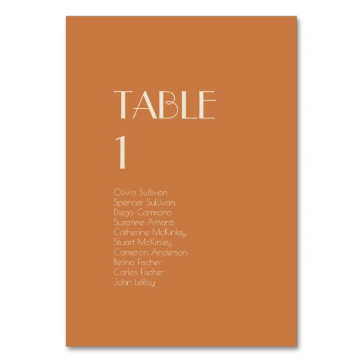 Autumn Boho Deko | Terracotta Tischnummer Gäste (Rückseite)