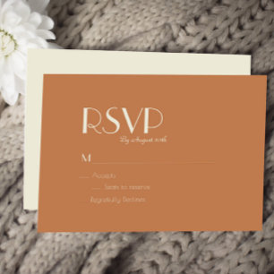 Autumn Boho Deko   Terracotta Wedding Meal Choice RSVP Karte