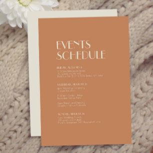 Autumn Boho Deko   Terracotta Wedding Schedule Begleitkarte