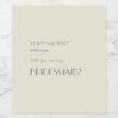 Autumn Boho Deko | Vorschlag für Creme Bridesmaid Weinetikett (Einzelnes Label)