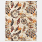Autumn Boho Feathers Fleecedecke (Vorderseite)