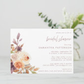 Autumn Boho Floral Brautparty Einladung (Stehend Vorderseite)