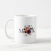 Autumn Boho Floral Mit Monogramm Kaffeetasse (Links)