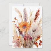 Autumn Boho Floral Wedding | weiß Einladung (Rückseite)