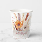 Autumn Boho Floral Wedding | weiß Pappbecher (Rückseite)