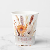 Autumn Boho Floral Wedding | weiß Pappbecher (Vorderseite)