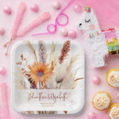 Autumn Boho Floral Wedding | weiß Pappteller (Party)