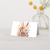 Autumn Boho Floral Wedding | weiß Platzkarte (Rückseite)