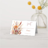 Autumn Boho Floral Wedding | weiß Platzkarte (Vorderseite)