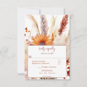 Autumn Boho Floral Wedding | weiß RSVP Karte (Vorderseite)