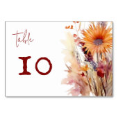 Autumn Boho Floral Wedding | weiß Tischnummer (Vorderseite)