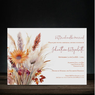 Autumn Boho Floral Weißes Probe Einladung