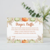 Autumn Boho Pampas Grass Diaper Raffle Card Dankeskarte (Stehend Vorderseite)