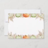 Autumn Boho Pampas Grass Diaper Raffle Card Dankeskarte (Rückseite)
