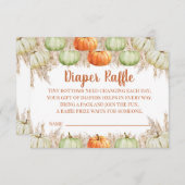Autumn Boho Pampas Grass Diaper Raffle Card Dankeskarte (Vorne/Hinten)