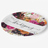 Autumn Boho Watercolor Erntedank Pappteller (Schrägansicht)