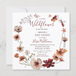 Autumn Boho Wildblumen ist auf dem Weg Baby Shower Einladung