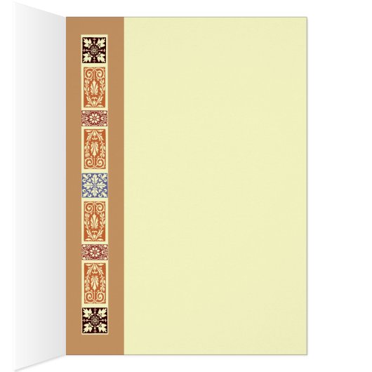 Autumn Border Brown Blue Blank Art Card (Innen (Rechts))