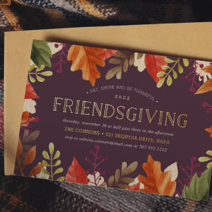 Autumn Bounty Erntedank Friendsgiving Dinner Folieneinladung