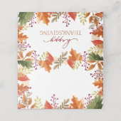 Autumn Bounty | ERNTEDANK Platzkarte (Außenseite Aufgefaltet)