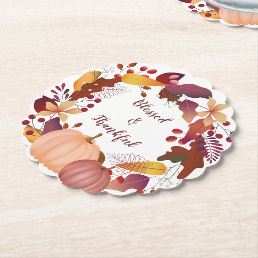 Autumn Bounty gesegneter Erntedank Untersetzer (angewinkelt)