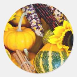 Autumn Bounty Runder Aufkleber