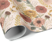 Autumn Bouquet Muster Wrapping Paper Roll Geschenkpapier (Rolleneckpunkt)