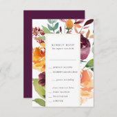 Autumn Bouquet RSVP Card mit Essensauswahl (Vorne/Hinten)
