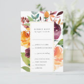 Autumn Bouquet RSVP Card mit Essensauswahl Karte (Stehend Vorderseite)