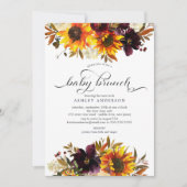 Autumn Bouquet Sunflowers Baby Brunch Einladung (Vorderseite)