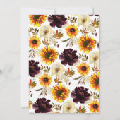 Autumn Bouquet Sunflowers Baby Dusche Einladung (Rückseite)