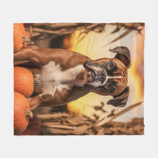 Autumn Boxer Fleecedecke (Vorderseite (Horizontal))
