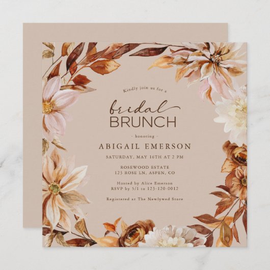 Autumn Bridal Brunch Einladung (Vorne/Hinten)