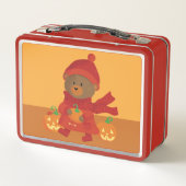 Autumn Brown Bar Kid Orange Metal Lunchbox (Rückseite)
