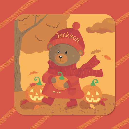 Autumn Brown Bär Kid Sticker
