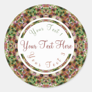 Autumn Brown Fall Green Scrapbook Crafts Runder Aufkleber