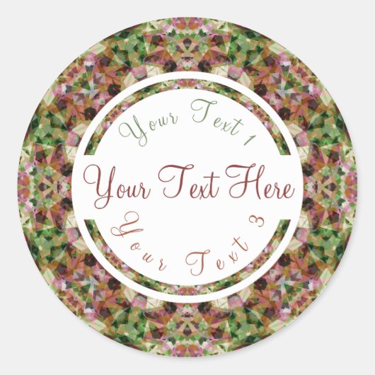 Autumn Brown Fall Green Scrapbook Crafts Runder Aufkleber (Vorderseite)