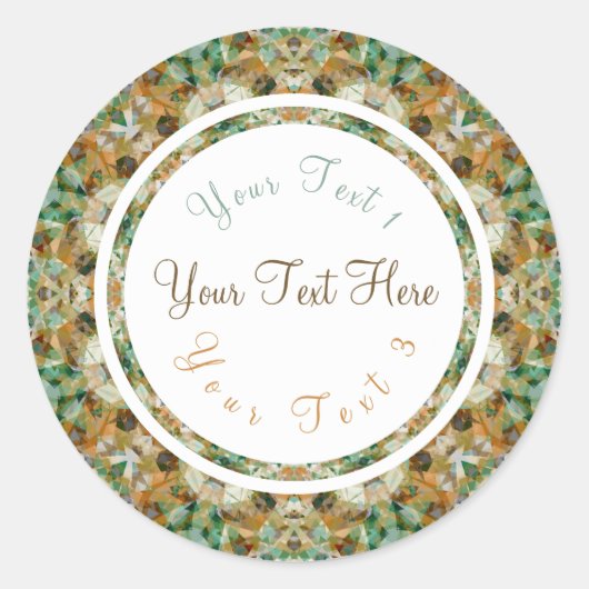 Autumn Brown Fall Green Scrapbook Crafts Runder Aufkleber (Vorderseite)